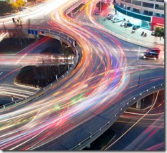 traffic on junction in city 